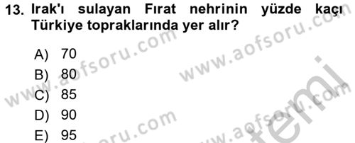 Modern Ortadoğu Tarihi Dersi 2016 - 2017 Yılı 3 Ders Sınav Soruları 13. Soru