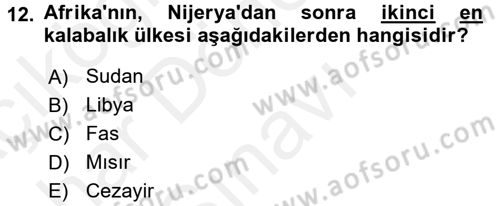 Modern Ortadoğu Tarihi Dersi 2017 - 2018 Yılı (Final) Dönem Sonu Sınav Soruları 12. Soru