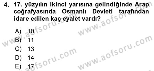 Modern Ortadoğu Tarihi Dersi 2018 - 2019 Yılı (Vize) Ara Sınav Soruları 4. Soru
