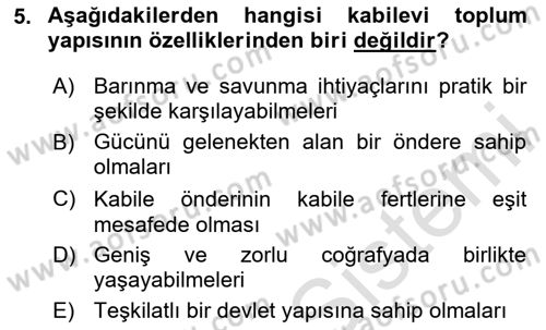 Modern Ortadoğu Tarihi Dersi 2023 - 2024 Yılı (Vize) Ara Sınav Soruları 5. Soru