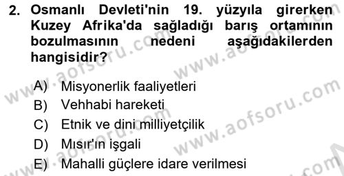 Modern Ortadoğu Tarihi Dersi 2023 - 2024 Yılı (Final) Dönem Sonu Sınav Soruları 2. Soru