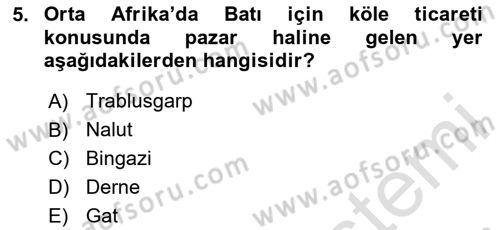 Modern Ortadoğu Tarihi Dersi 2023 - 2024 Yılı (Final) Dönem Sonu Sınav Soruları 5. Soru