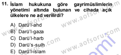 Osmanlı Diplomasisi Dersi Ara Sınavı Deneme Sınav Soruları 11. Soru
