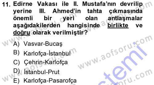 Osmanlı Diplomasisi Dersi 2013 - 2014 Yılı (Final) Dönem Sonu Sınav Soruları 11. Soru