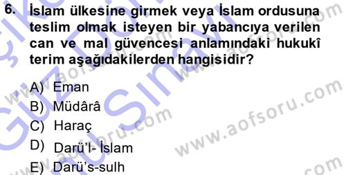 Osmanlı Diplomasisi Dersi 2013 - 2014 Yılı (Final) Dönem Sonu Sınav Soruları 6. Soru