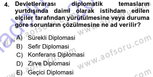 Osmanlı Diplomasisi Dersi Ara Sınavı Deneme Sınav Soruları 4. Soru