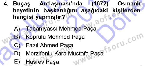 Osmanlı Diplomasisi Dersi 2015 - 2016 Yılı (Final) Dönem Sonu Sınav Soruları 4. Soru