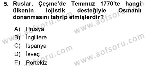 Osmanlı Diplomasisi Dersi 2015 - 2016 Yılı (Final) Dönem Sonu Sınav Soruları 5. Soru