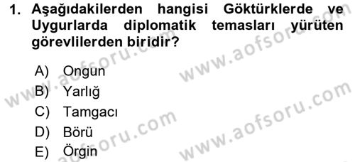 Osmanlı Diplomasisi Dersi 2016 - 2017 Yılı (Final) Dönem Sonu Sınav Soruları 1. Soru