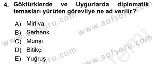 Osmanlı Diplomasisi Dersi 2017 - 2018 Yılı 3 Ders Sınav Soruları 4. Soru