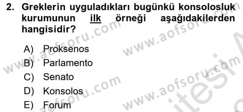 Osmanlı Diplomasisi Dersi 2017 - 2018 Yılı (Vize) Ara Sınav Soruları 2. Soru