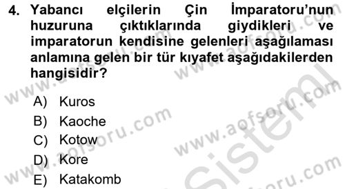 Osmanlı Diplomasisi Dersi Ara Sınavı Deneme Sınav Soruları 4. Soru