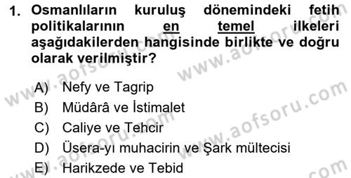 Osmanlı Diplomasisi Dersi 2018 - 2019 Yılı 3 Ders Sınav Soruları 1. Soru