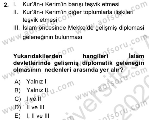 Osmanlı Diplomasisi Dersi 2019 - 2020 Yılı (Final) Dönem Sonu Sınav Soruları 2. Soru