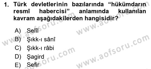 Osmanlı Diplomasisi Dersi 2022 - 2023 Yılı (Final) Dönem Sonu Sınav Soruları 1. Soru