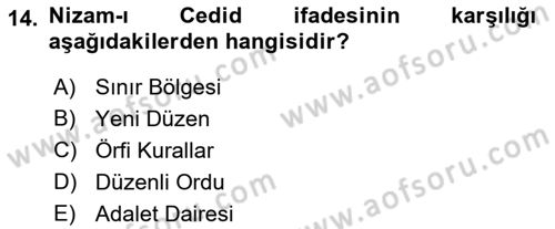 Osmanlı Diplomasisi Dersi 2022 - 2023 Yılı (Final) Dönem Sonu Sınav Soruları 14. Soru