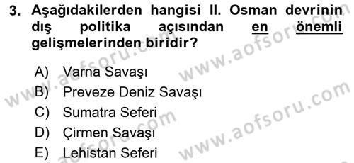 Osmanlı Diplomasisi Dersi 2022 - 2023 Yılı (Final) Dönem Sonu Sınav Soruları 3. Soru