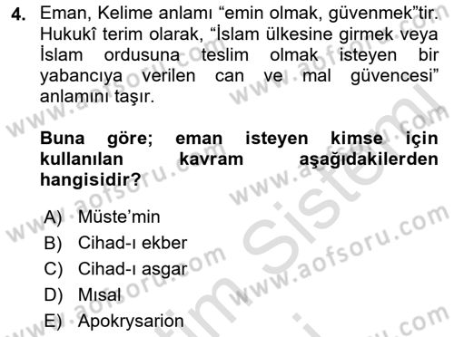 Osmanlı Diplomasisi Dersi 2022 - 2023 Yılı (Final) Dönem Sonu Sınav Soruları 4. Soru