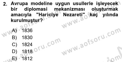 Osmanlı Diplomasisi Dersi 2022 - 2023 Yılı Yaz Okulu Sınav Soruları 2. Soru