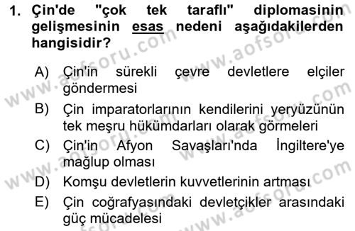 Osmanlı Diplomasisi Dersi 2023 - 2024 Yılı (Vize) Ara Sınav Soruları 1. Soru