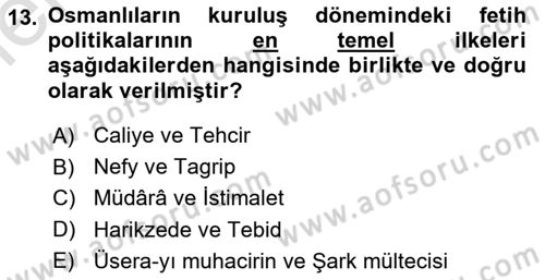 Osmanlı Diplomasisi Dersi 2025 - 2026 Yılı (Vize) Ara Sınav Soruları 13. Soru