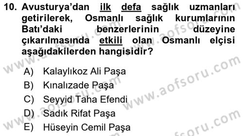 Osmanlı Diplomasisi Dersi 2025 - 2026 Yılı (Final) Dönem Sonu Sınav Soruları 10. Soru