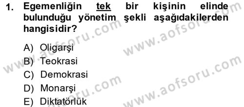 Türkiye´de Demokrasi Ve Parlamento Tarihi Dersi 2013 - 2014 Yılı (Vize) Ara Sınav Soruları 1. Soru