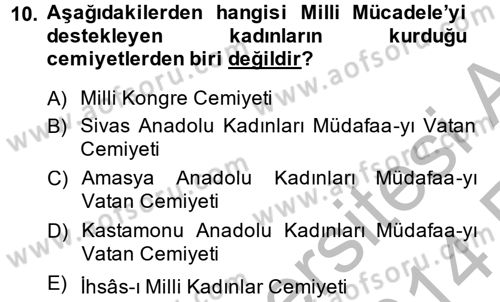 Türkiye´de Demokrasi Ve Parlamento Tarihi Dersi 2013 - 2014 Yılı (Vize) Ara Sınav Soruları 10. Soru