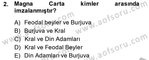 Türkiye´de Demokrasi Ve Parlamento Tarihi Dersi 2013 - 2014 Yılı (Vize) Ara Sınav Soruları 2. Soru