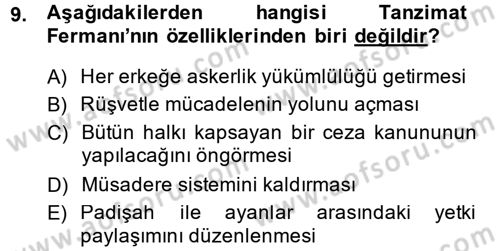 Türkiye´de Demokrasi Ve Parlamento Tarihi Dersi 2013 - 2014 Yılı (Vize) Ara Sınav Soruları 9. Soru