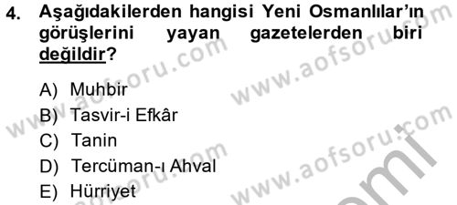 Türkiye´de Demokrasi Ve Parlamento Tarihi Dersi 2013 - 2014 Yılı (Final) Dönem Sonu Sınav Soruları 4. Soru