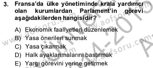Türkiye´de Demokrasi Ve Parlamento Tarihi Dersi 2014 - 2015 Yılı (Vize) Ara Sınav Soruları 3. Soru