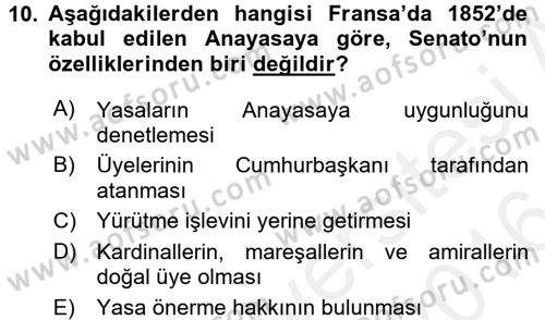 Türkiye´de Demokrasi Ve Parlamento Tarihi Dersi 2015 - 2016 Yılı (Vize) Ara Sınav Soruları 10. Soru