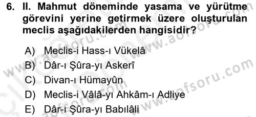 Türkiye´de Demokrasi Ve Parlamento Tarihi Dersi 2015 - 2016 Yılı (Vize) Ara Sınav Soruları 6. Soru
