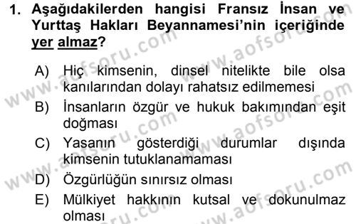Türkiye´de Demokrasi Ve Parlamento Tarihi Dersi 2016 - 2017 Yılı (Vize) Ara Sınav Soruları 1. Soru