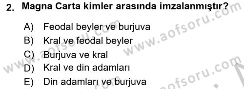 Türkiye´de Demokrasi Ve Parlamento Tarihi Dersi 2016 - 2017 Yılı (Vize) Ara Sınav Soruları 2. Soru