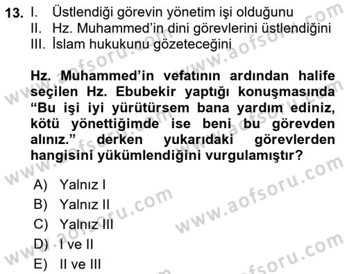 Türkiye´de Demokrasi Ve Parlamento Tarihi Dersi 2018 - 2019 Yılı (Vize) Ara Sınavı 13. Soru