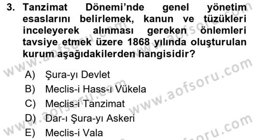 Türkiye´de Demokrasi Ve Parlamento Tarihi Dersi 2018 - 2019 Yılı (Final) Dönem Sonu Sınav Soruları 3. Soru