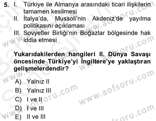 Türkiye´de Demokrasi Ve Parlamento Tarihi Dersi 2018 - 2019 Yılı (Final) Dönem Sonu Sınav Soruları 5. Soru