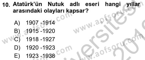 Türkiye´de Demokrasi Ve Parlamento Tarihi Dersi 2018 - 2019 Yılı Yaz Okulu Sınav Soruları 10. Soru