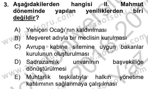 Türkiye´de Demokrasi Ve Parlamento Tarihi Dersi 2018 - 2019 Yılı Yaz Okulu Sınav Soruları 3. Soru