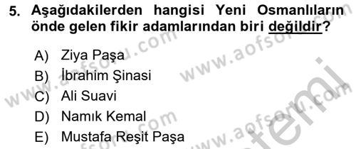 Türkiye´de Demokrasi Ve Parlamento Tarihi Dersi 2018 - 2019 Yılı Yaz Okulu Sınav Soruları 5. Soru