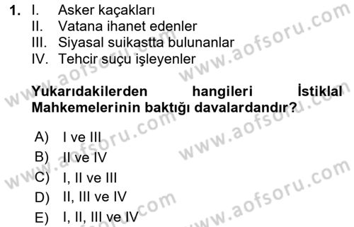 Türkiye´de Demokrasi Ve Parlamento Tarihi Dersi 2020 - 2021 Yılı Yaz Okulu Sınav Soruları 1. Soru