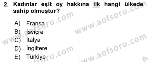 Türkiye´de Demokrasi Ve Parlamento Tarihi Dersi 2020 - 2021 Yılı Yaz Okulu Sınav Soruları 2. Soru