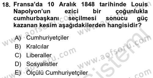 Türkiye´de Demokrasi Ve Parlamento Tarihi Dersi 2021 - 2022 Yılı (Vize) Ara Sınav Soruları 18. Soru