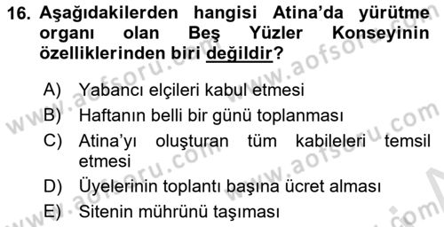 Türkiye´de Demokrasi Ve Parlamento Tarihi Dersi 2021 - 2022 Yılı Yaz Okulu Sınav Soruları 16. Soru