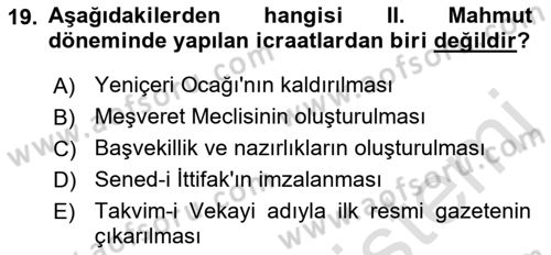 Türkiye´de Demokrasi Ve Parlamento Tarihi Dersi 2021 - 2022 Yılı Yaz Okulu Sınav Soruları 19. Soru
