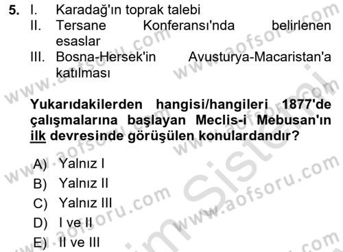Türkiye´de Demokrasi Ve Parlamento Tarihi Dersi 2023 - 2024 Yılı (Final) Dönem Sonu Sınav Soruları 5. Soru