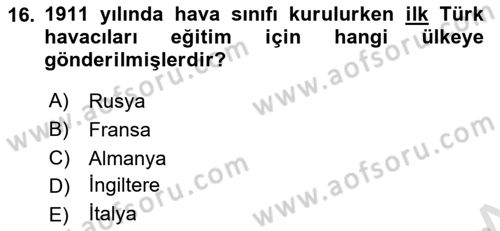 Türk Askeri Teşkilat Tarihi Dersi 2022 - 2023 Yılı (Final) Dönem Sonu Sınav Soruları 16. Soru