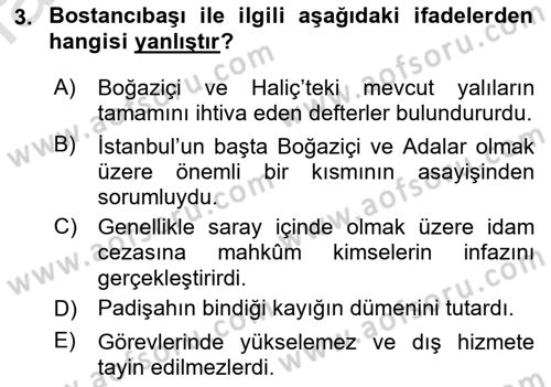 Türk Askeri Teşkilat Tarihi Dersi 2022 - 2023 Yılı (Final) Dönem Sonu Sınav Soruları 3. Soru